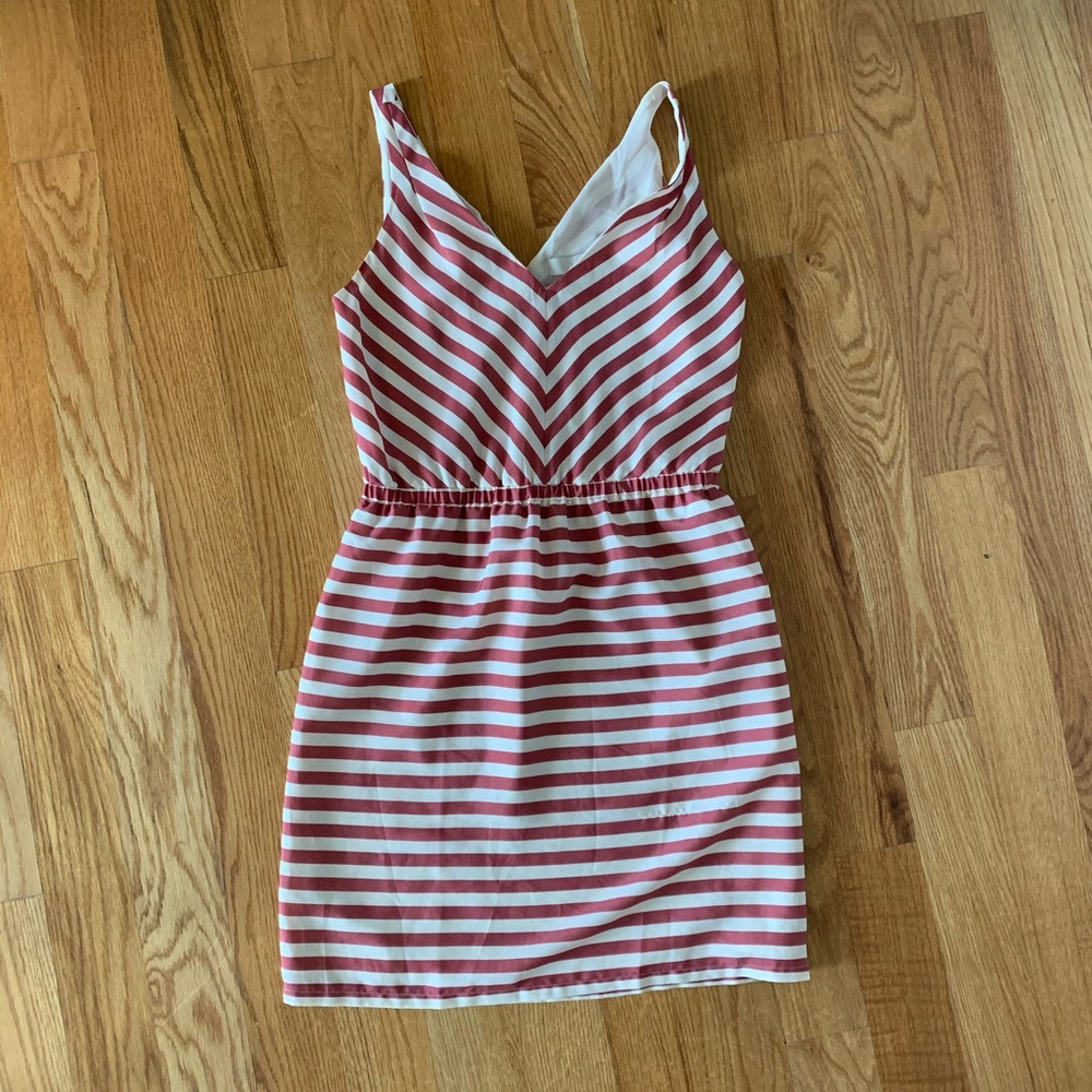 Coral and white Loft dress